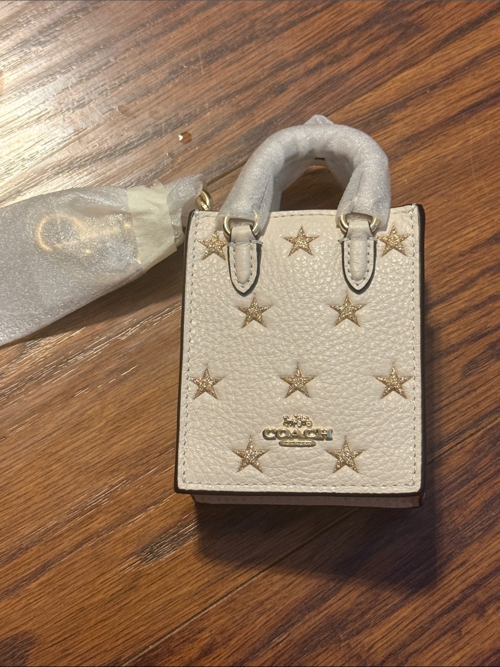 Coach North/South Mini Tote Bag Charm With Star Print NWT